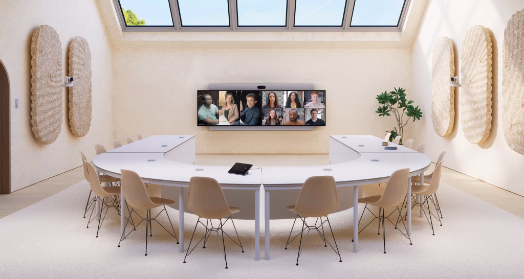 GPA Cisco Room Kit EQX - Microsoft Teams Rooms Certified Board Rooms AV Collab Tech Integration Managed Services U-Shape Table